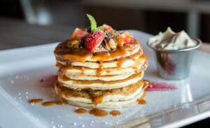 Fruit-Topped Caramel Pancakes