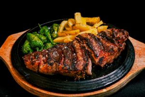 Grilled Ribs with Fries