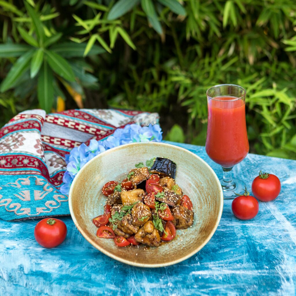 Roasted Eggplant and Tomato Salad