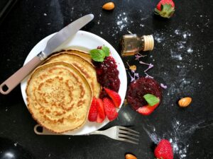 Pancakes with Strawberry Jam