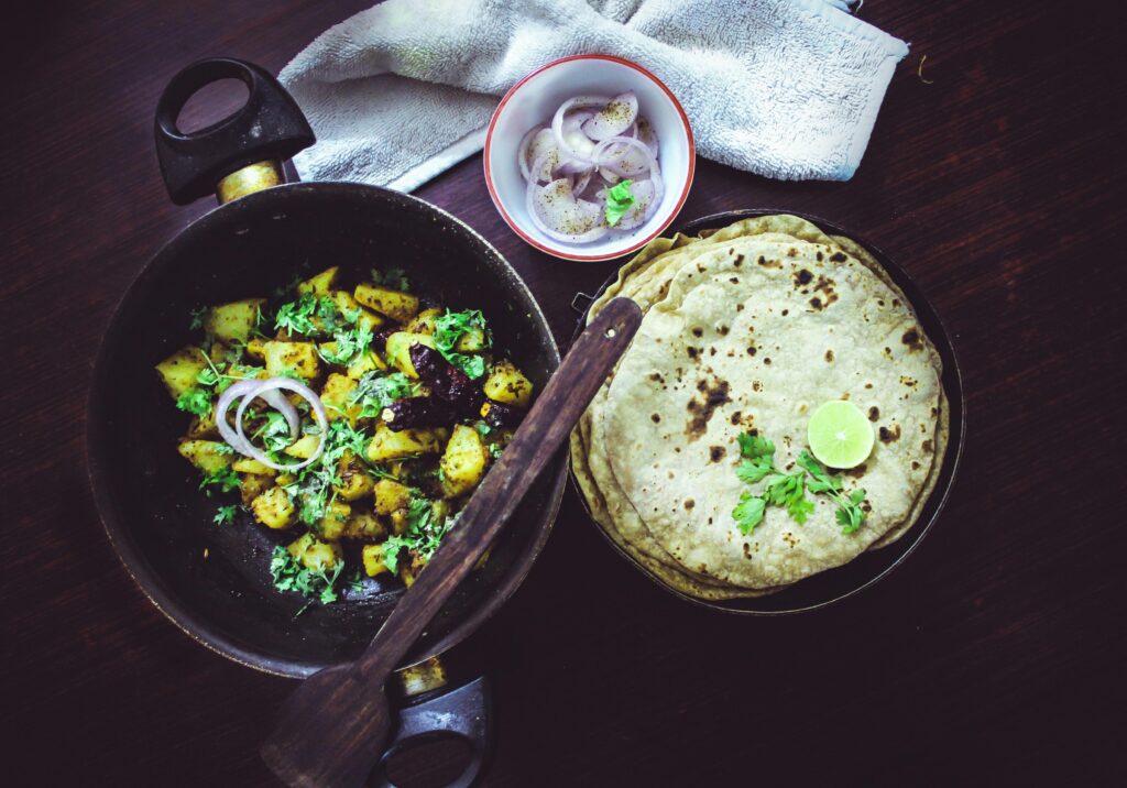 Aromatic Aloo Methi with Soft Roti: A Hearty Indian Vegetarian Feast