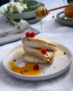 Cream Cheese and Raspberry Crepes