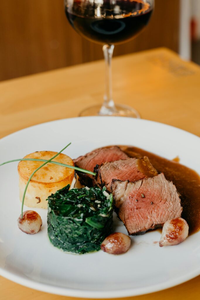 Beef Tenderloin with Fondant Potatoes and Red Wine