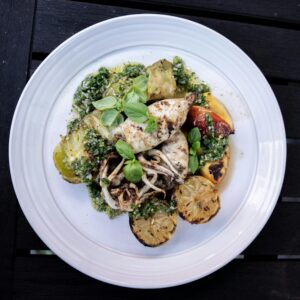 Grilled Calamari with Lemon and Herb Sauce