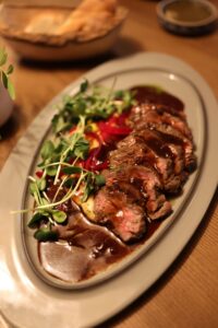 Grilled Steak with Red Wine Sauce