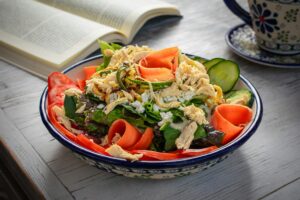 Chicken Salad with Avocado and Pomegranate Seeds